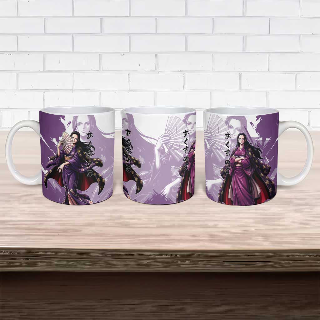 Nico Robin in Wano Kimono Elegance Ceramic Mug Demon Child in Regal Purple - One Piece Wano Style