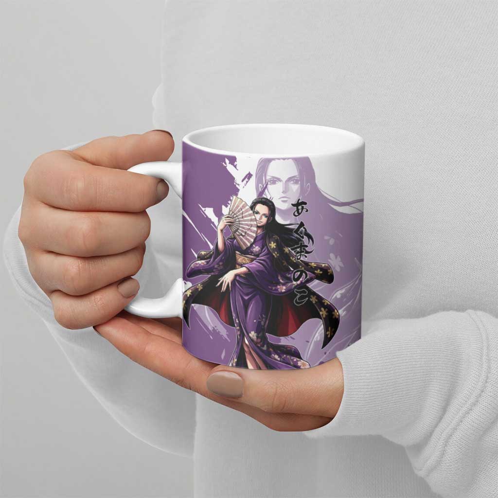 Nico Robin in Wano Kimono Elegance Ceramic Mug Demon Child in Regal Purple - One Piece Wano Style
