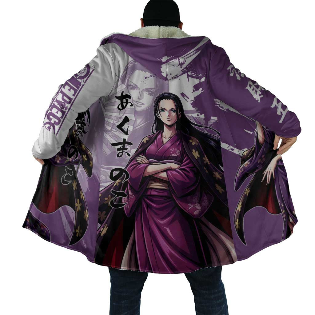 Nico Robin in Wano Kimono Elegance Cloak Demon Child in Regal Purple - One Piece Wano Style