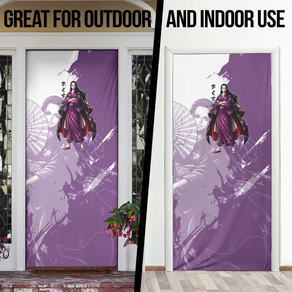 Nico Robin in Wano Kimono Elegance Door Cover Demon Child in Regal Purple - One Piece Wano Style