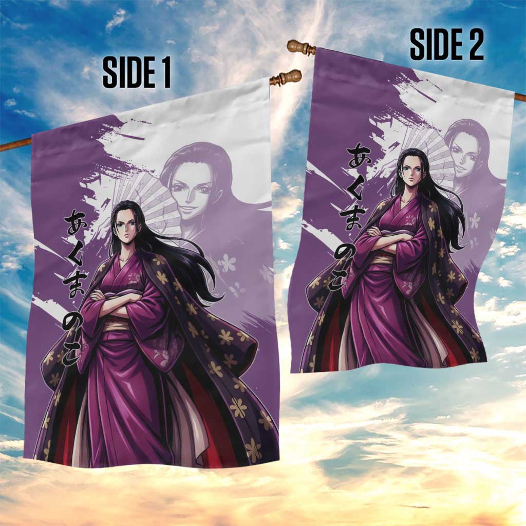Nico Robin in Wano Kimono Elegance Garden Flag Demon Child in Regal Purple - One Piece Wano Style