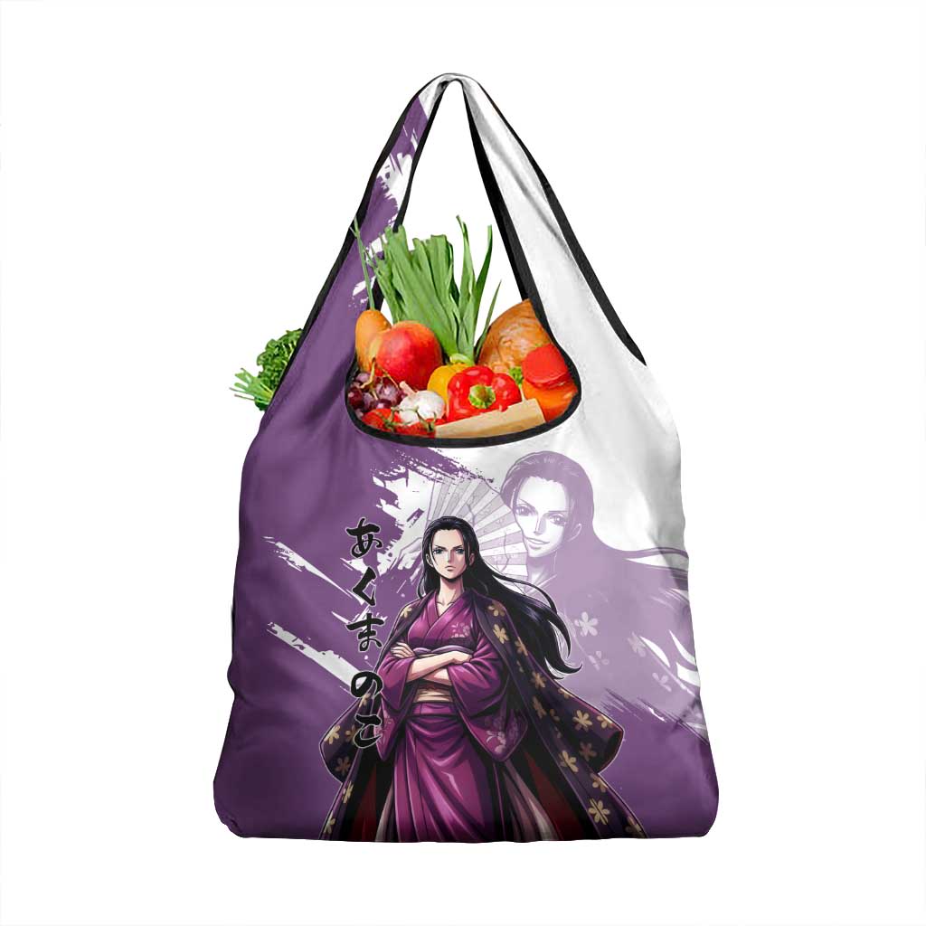 Nico Robin in Wano Kimono Elegance Grocery Bag Demon Child in Regal Purple - One Piece Wano Style