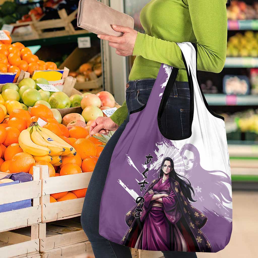 Nico Robin in Wano Kimono Elegance Grocery Bag Demon Child in Regal Purple - One Piece Wano Style