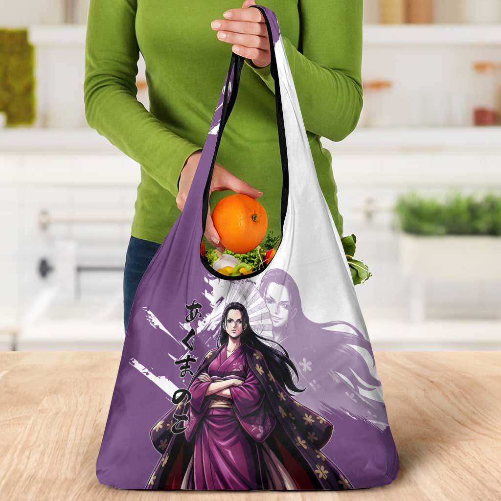 Nico Robin in Wano Kimono Elegance Grocery Bag Demon Child in Regal Purple - One Piece Wano Style