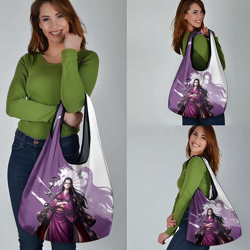 Nico Robin in Wano Kimono Elegance Grocery Bag Demon Child in Regal Purple - One Piece Wano Style