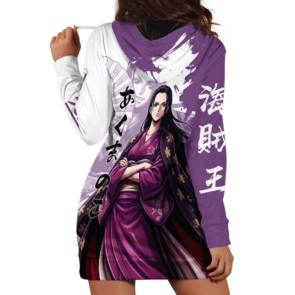 Nico Robin in Wano Kimono Elegance Hoodie Dress Demon Child in Regal Purple - One Piece Wano Style