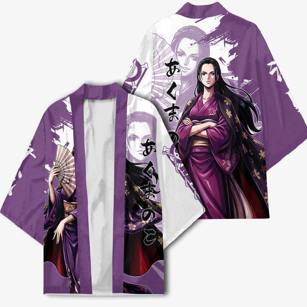 Nico Robin in Wano Kimono Elegance Kimono Demon Child in Regal Purple - One Piece Wano Style