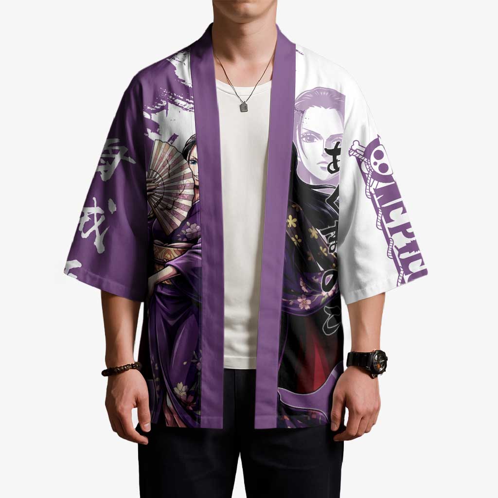 Nico Robin in Wano Kimono Elegance Kimono Demon Child in Regal Purple - One Piece Wano Style