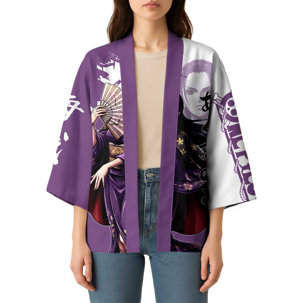 Nico Robin in Wano Kimono Elegance Kimono Demon Child in Regal Purple - One Piece Wano Style