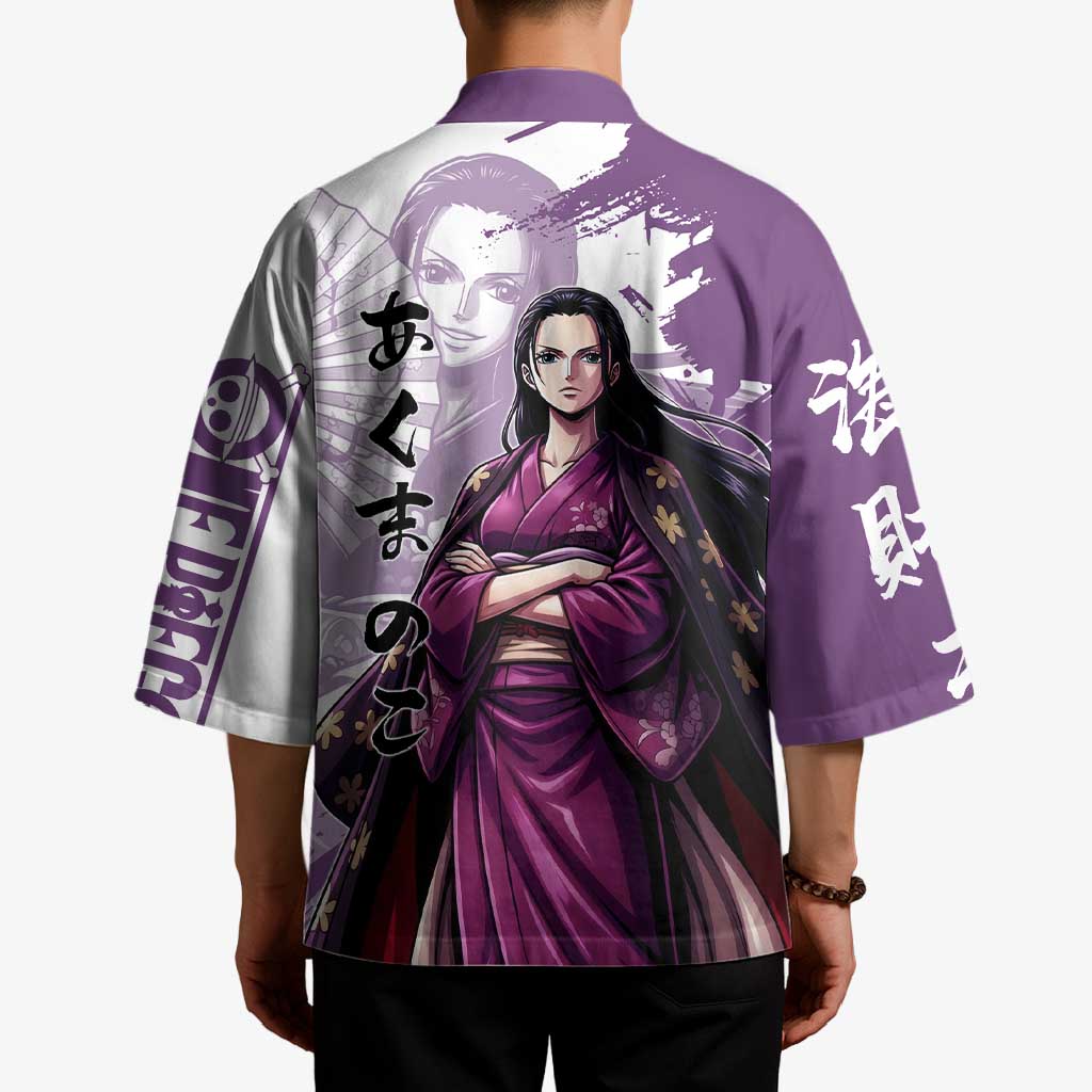 Nico Robin in Wano Kimono Elegance Kimono Demon Child in Regal Purple - One Piece Wano Style