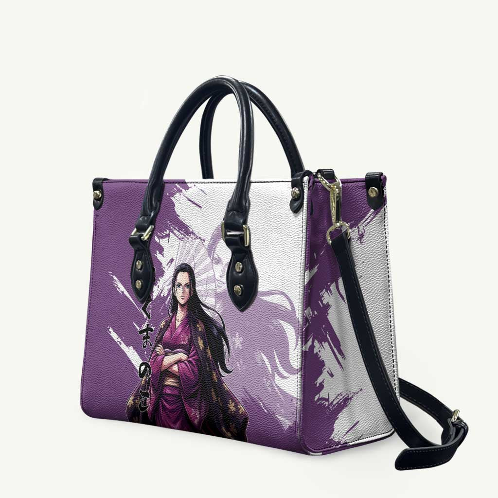Nico Robin in Wano Kimono Elegance Leather Bag Demon Child in Regal Purple - One Piece Wano Style
