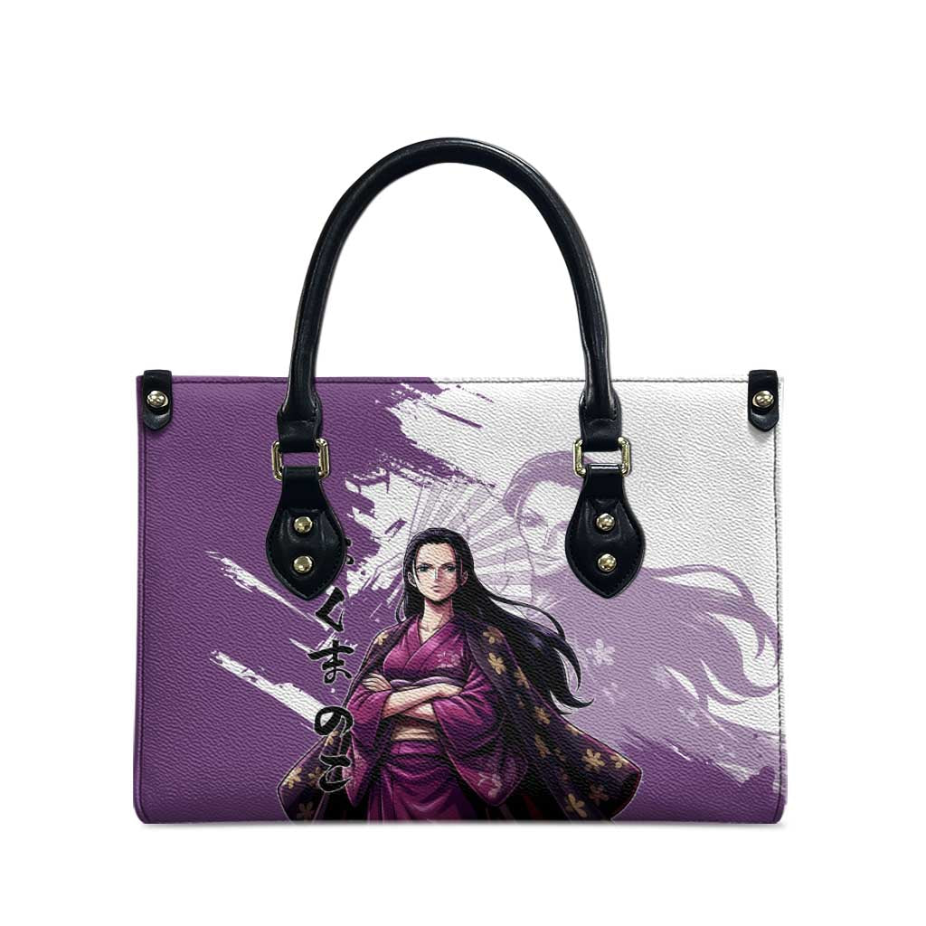 Nico Robin in Wano Kimono Elegance Leather Bag Demon Child in Regal Purple - One Piece Wano Style