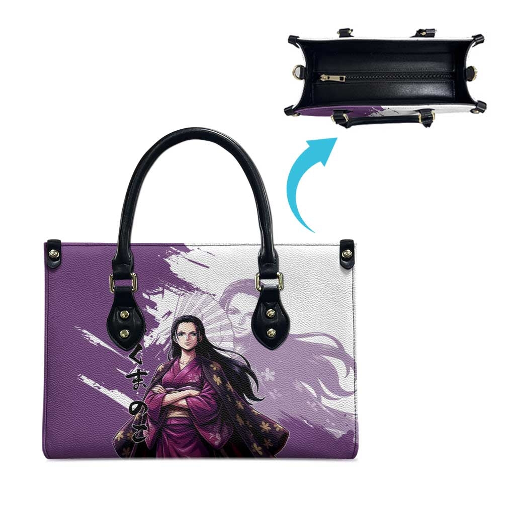Nico Robin in Wano Kimono Elegance Leather Bag Demon Child in Regal Purple - One Piece Wano Style