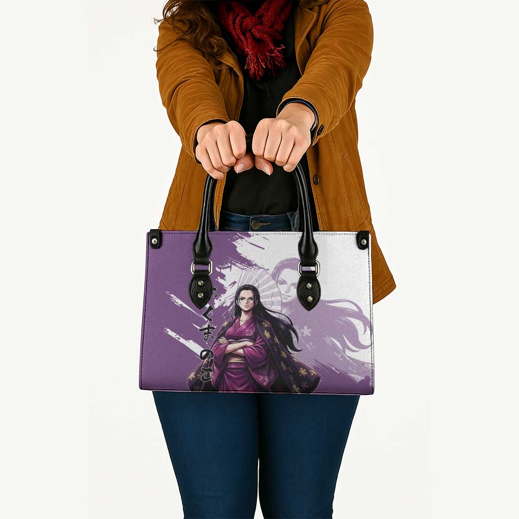 Nico Robin in Wano Kimono Elegance Leather Bag Demon Child in Regal Purple - One Piece Wano Style