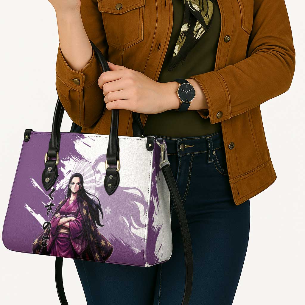 Nico Robin in Wano Kimono Elegance Leather Bag Demon Child in Regal Purple - One Piece Wano Style