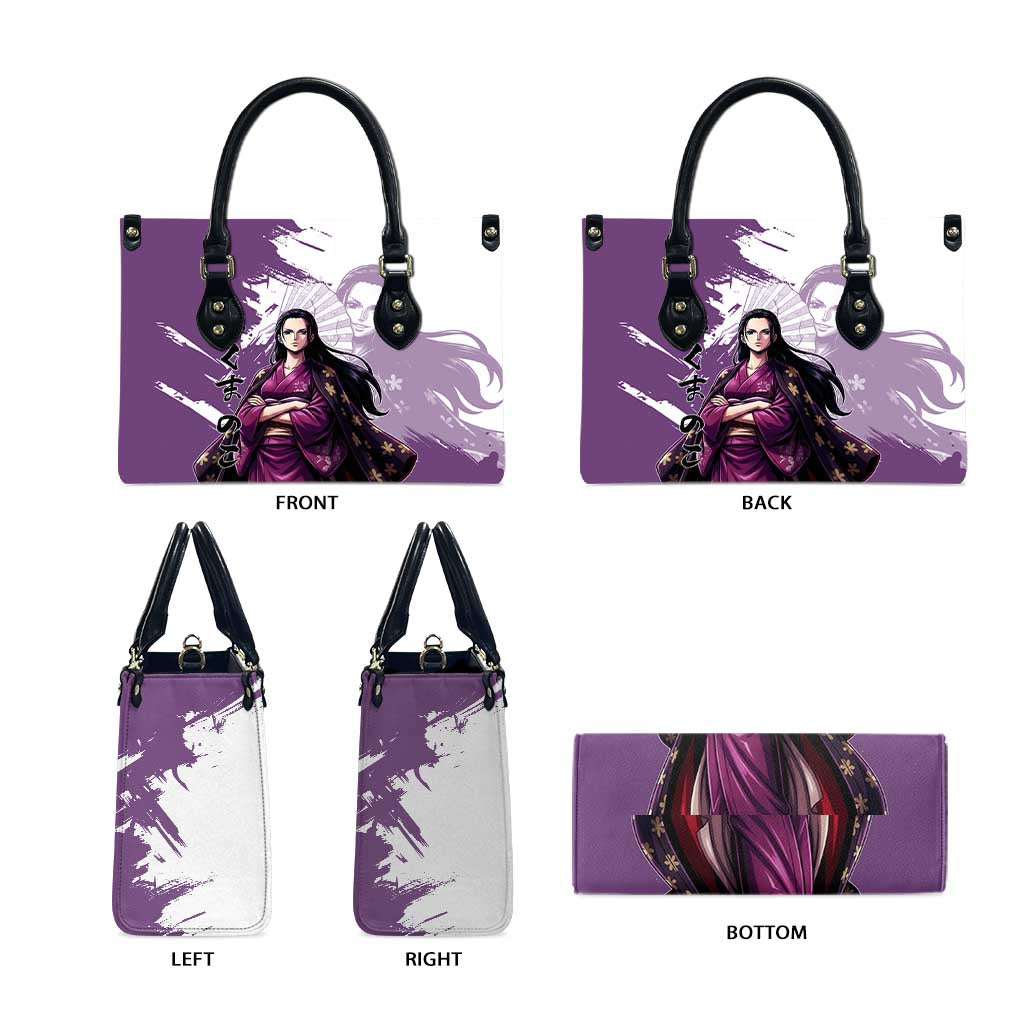 Nico Robin in Wano Kimono Elegance Leather Bag Demon Child in Regal Purple - One Piece Wano Style