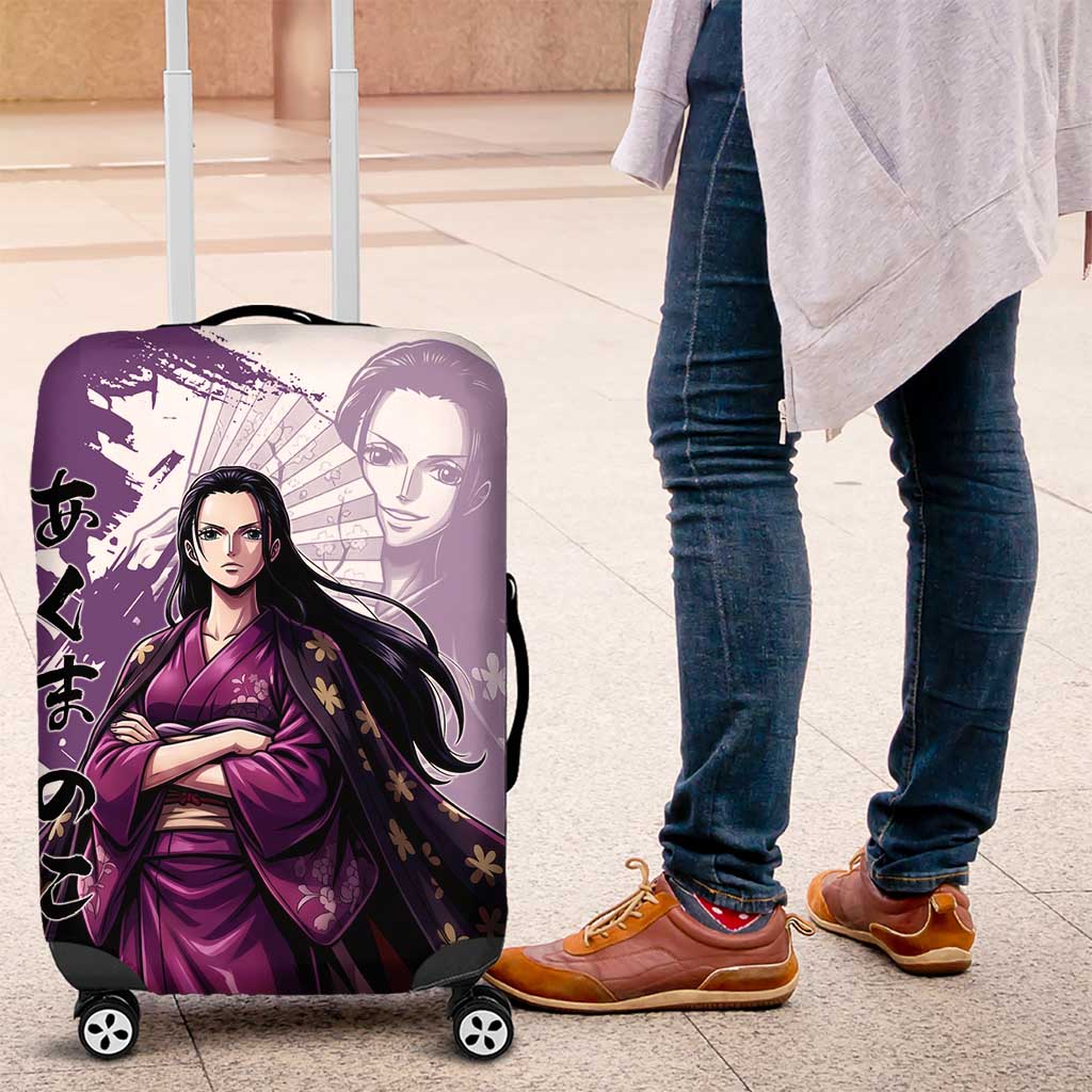 Nico Robin in Wano Kimono Elegance Luggage Cover Demon Child in Regal Purple - One Piece Wano Style