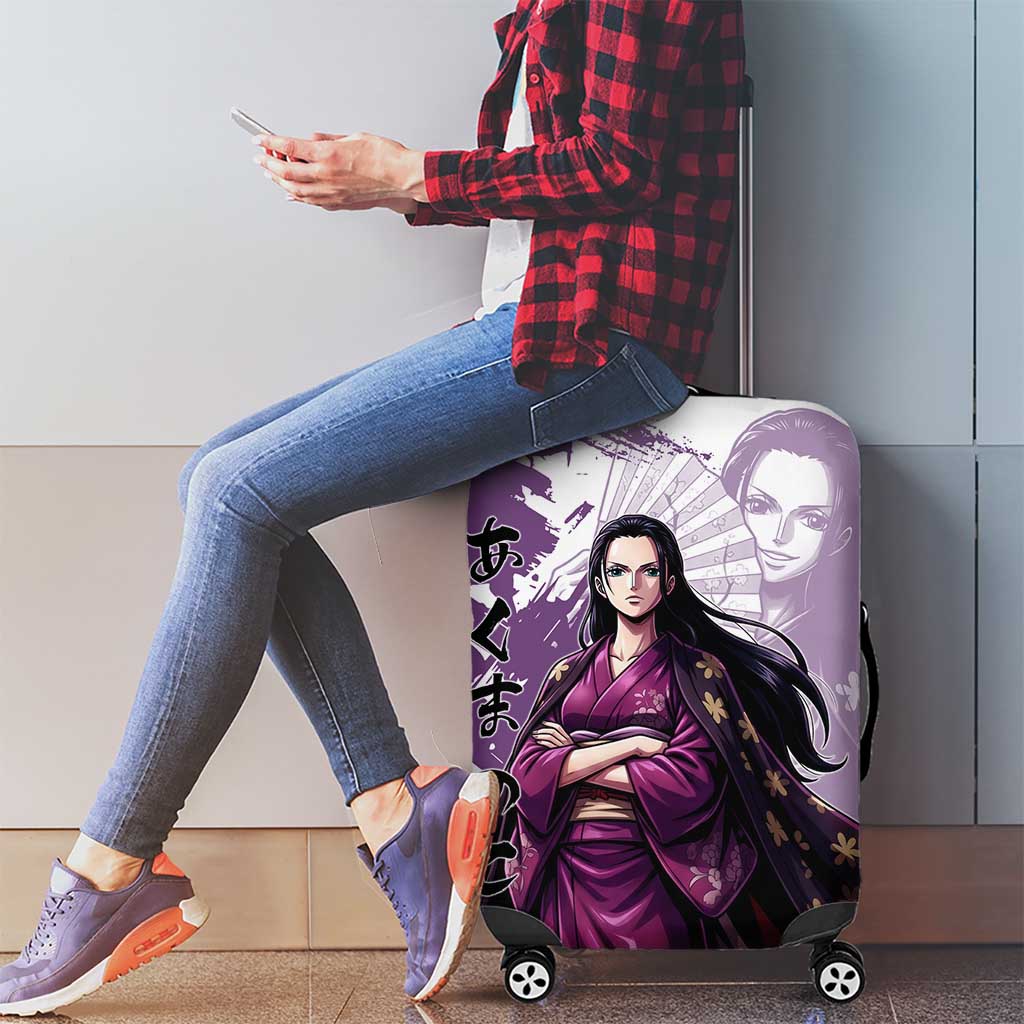 Nico Robin in Wano Kimono Elegance Luggage Cover Demon Child in Regal Purple - One Piece Wano Style