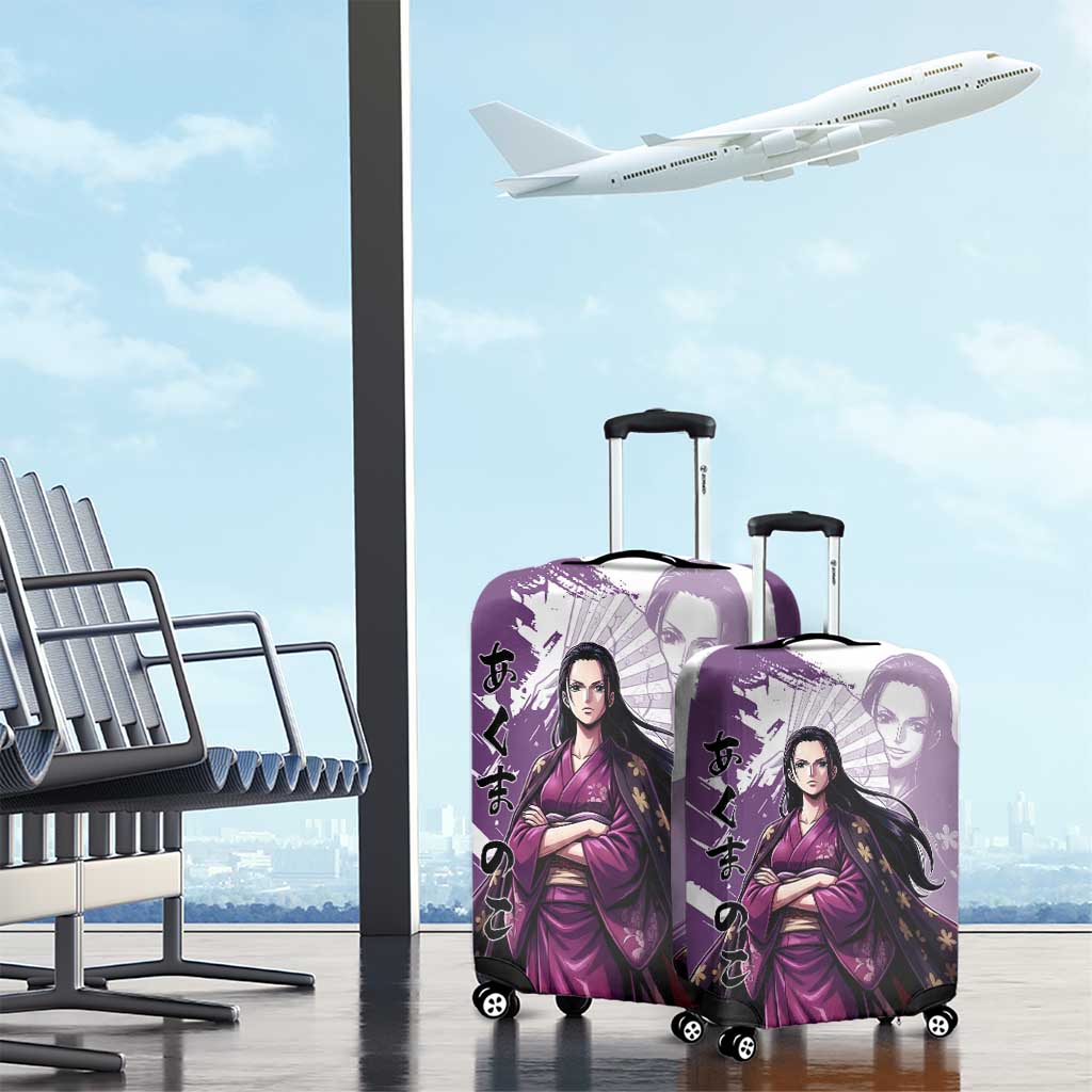 Nico Robin in Wano Kimono Elegance Luggage Cover Demon Child in Regal Purple - One Piece Wano Style