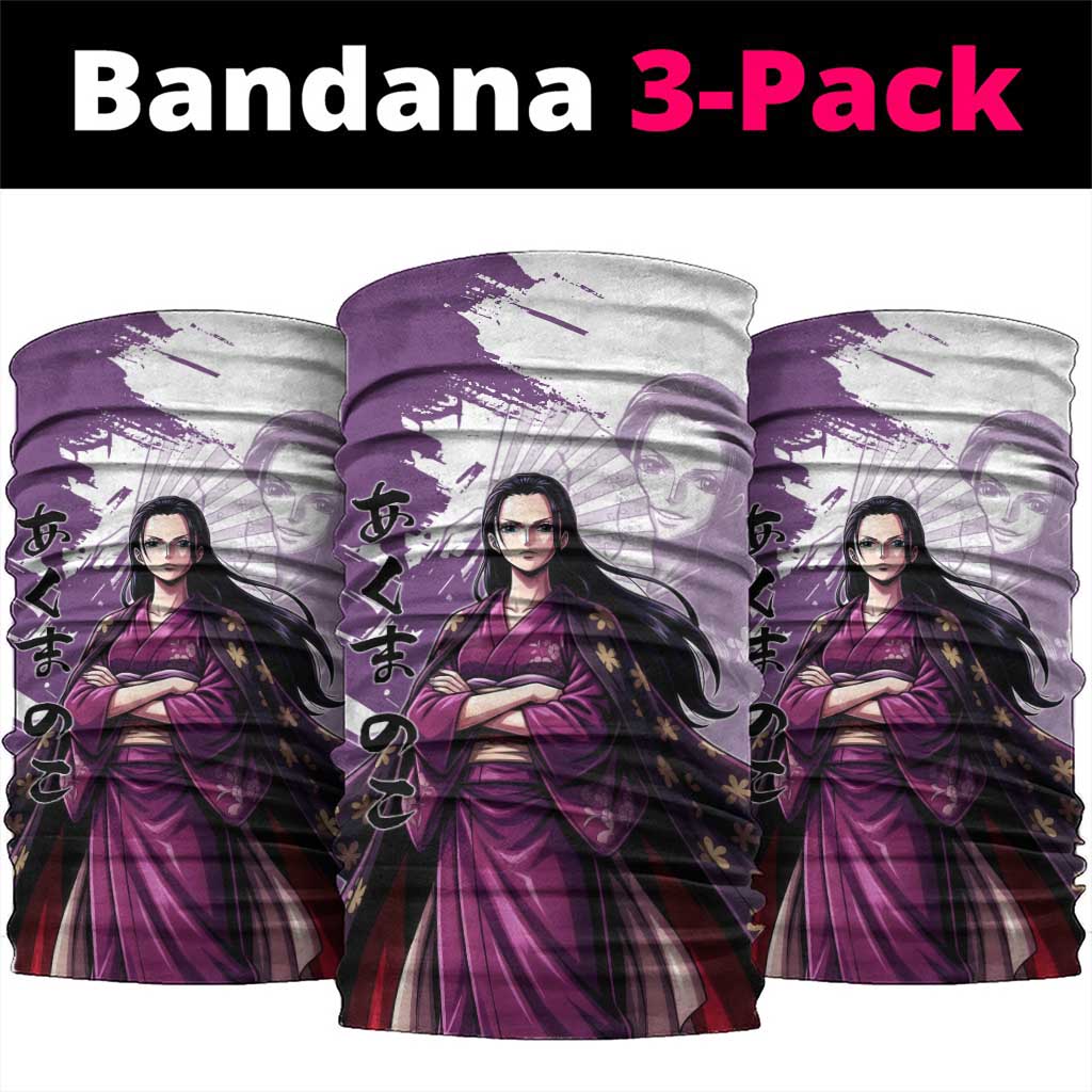 Nico Robin in Wano Kimono Elegance Neck Gaiter Demon Child in Regal Purple - One Piece Wano Style