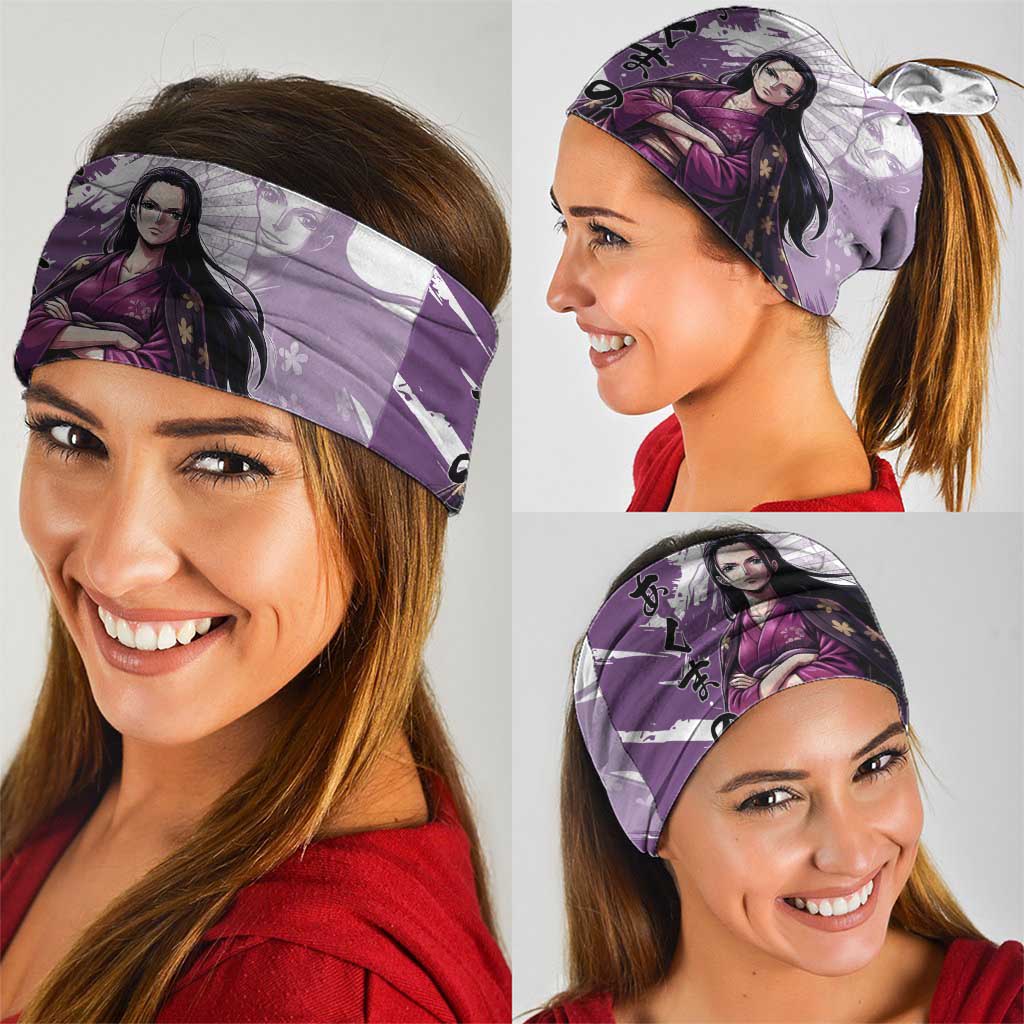 Nico Robin in Wano Kimono Elegance Neck Gaiter Demon Child in Regal Purple - One Piece Wano Style