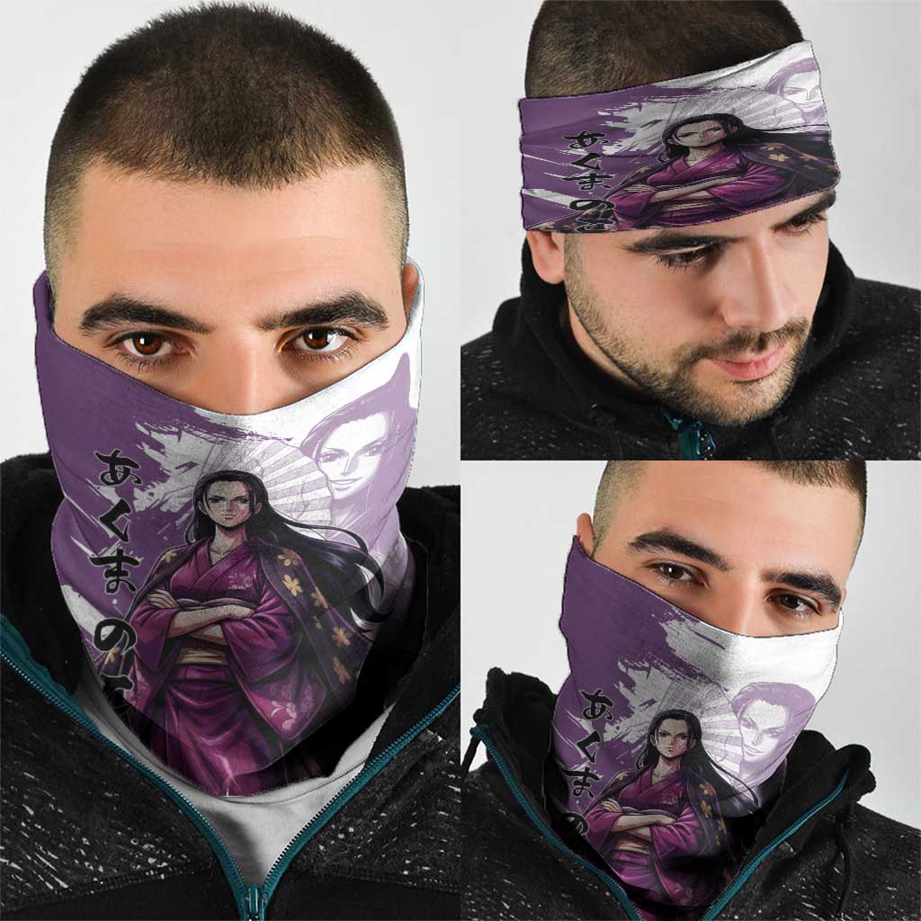 Nico Robin in Wano Kimono Elegance Neck Gaiter Demon Child in Regal Purple - One Piece Wano Style