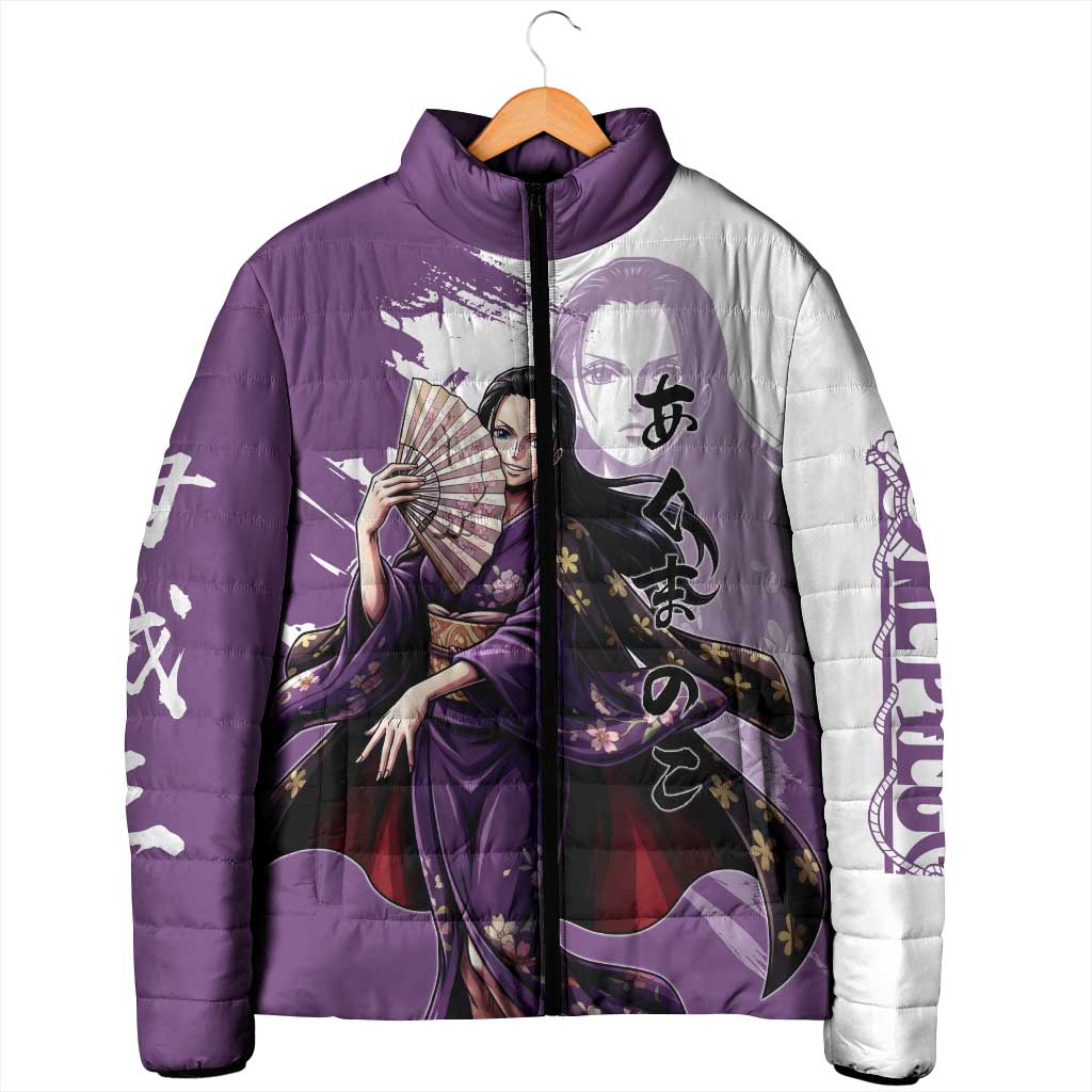 Nico Robin in Wano Kimono Elegance Padded Jacket Demon Child in Regal Purple - One Piece Wano Style