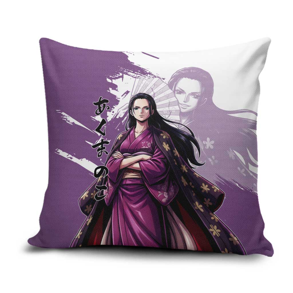 Nico Robin in Wano Kimono Elegance Pillow Cover Demon Child in Regal Purple - One Piece Wano Style