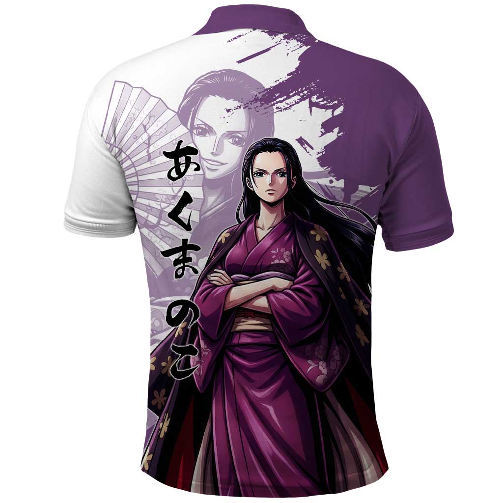 Nico Robin in Wano Kimono Elegance Polo Shirt Demon Child in Regal Purple - One Piece Wano Style