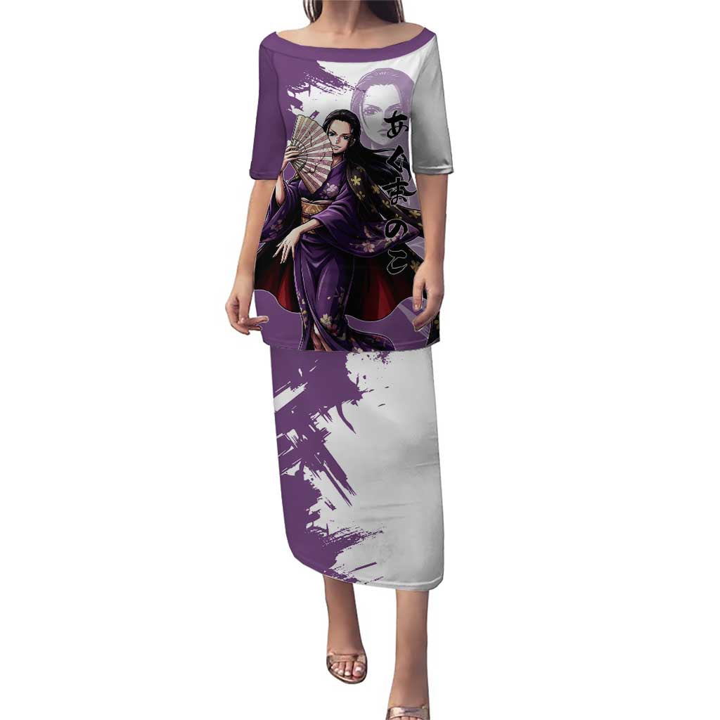 Nico Robin in Wano Kimono Elegance Puletasi Demon Child in Regal Purple - One Piece Wano Style
