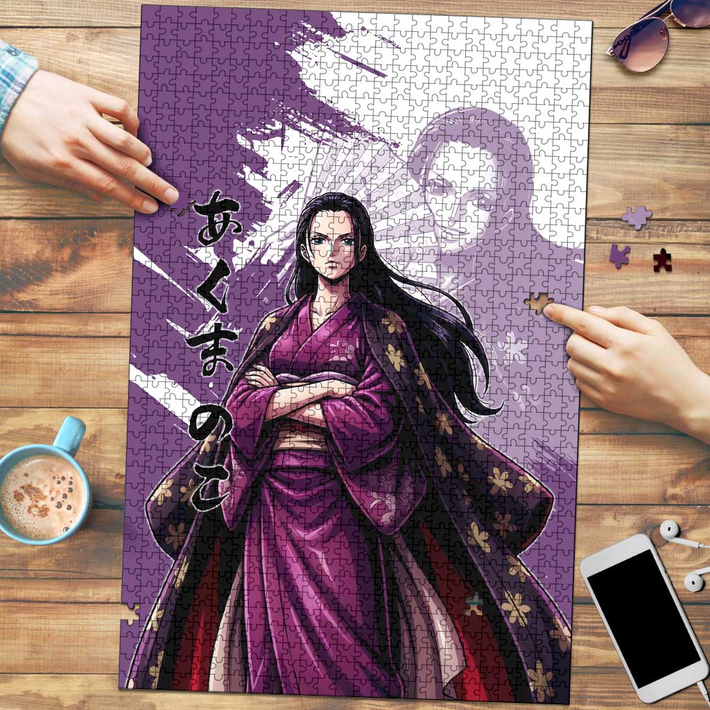 Nico Robin in Wano Kimono Elegance Puzzle Demon Child in Regal Purple - One Piece Wano Style