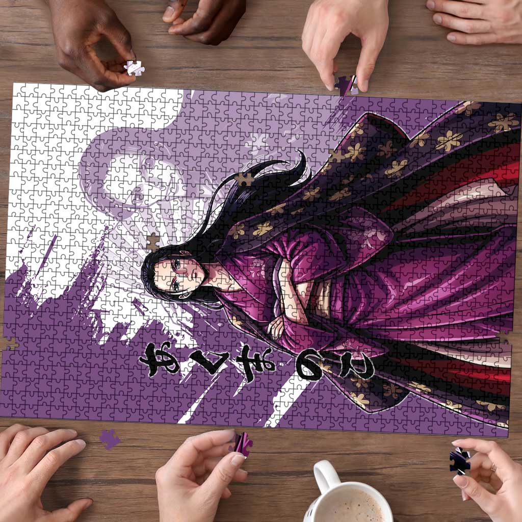 Nico Robin in Wano Kimono Elegance Puzzle Demon Child in Regal Purple - One Piece Wano Style