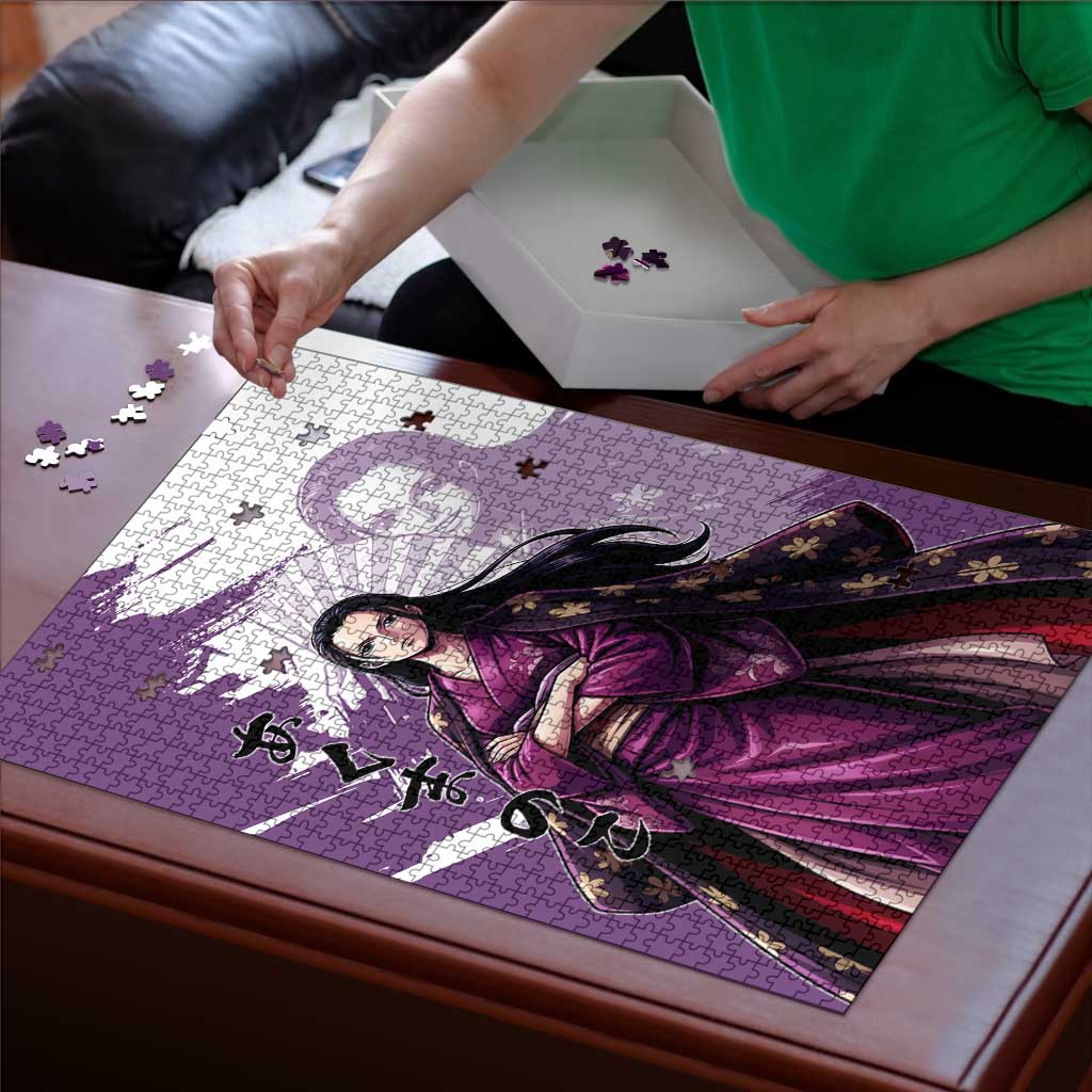 Nico Robin in Wano Kimono Elegance Puzzle Demon Child in Regal Purple - One Piece Wano Style