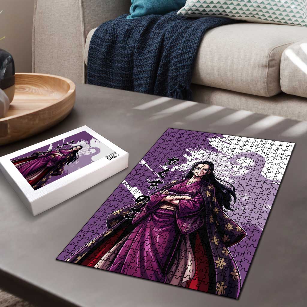 Nico Robin in Wano Kimono Elegance Puzzle Demon Child in Regal Purple - One Piece Wano Style