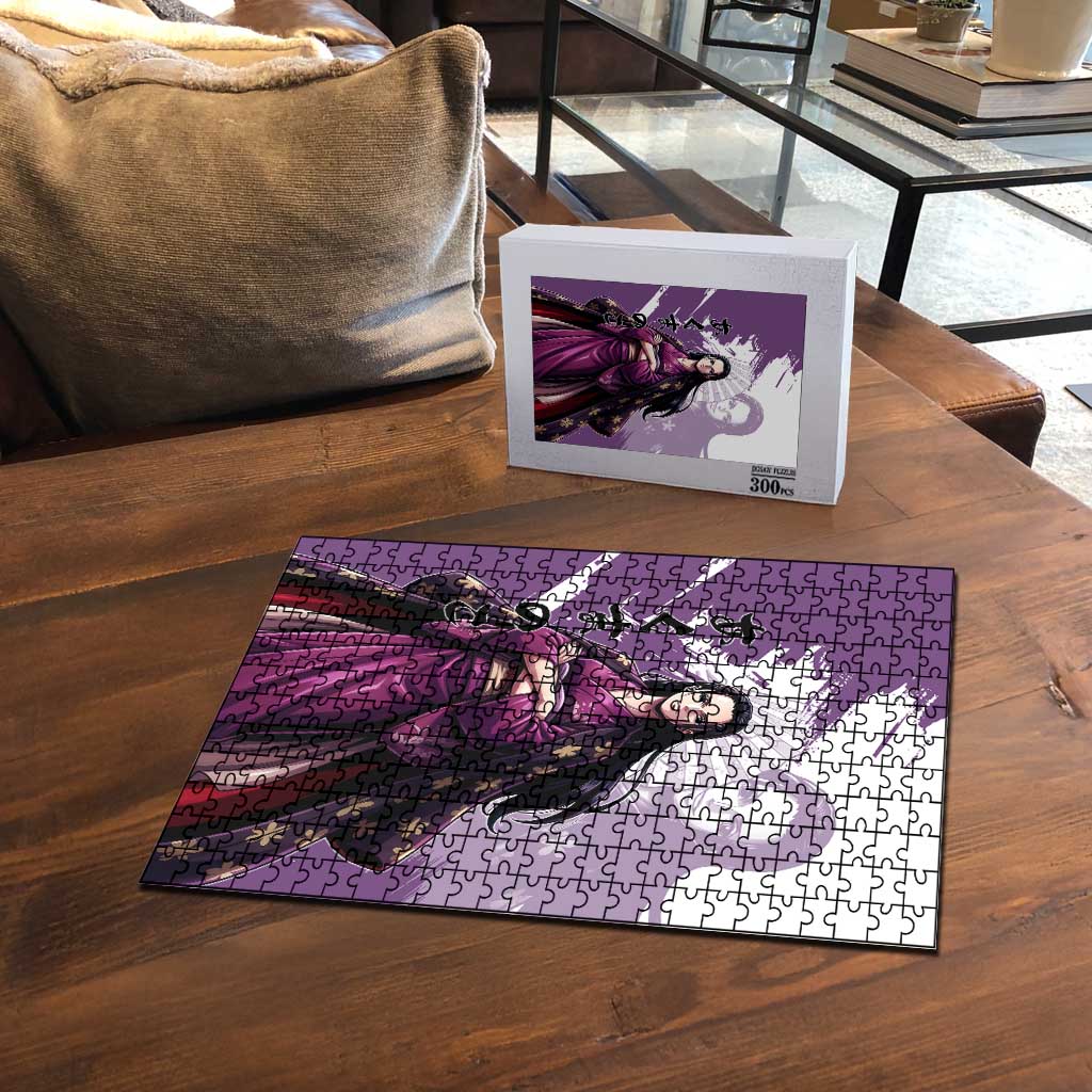 Nico Robin in Wano Kimono Elegance Puzzle Demon Child in Regal Purple - One Piece Wano Style