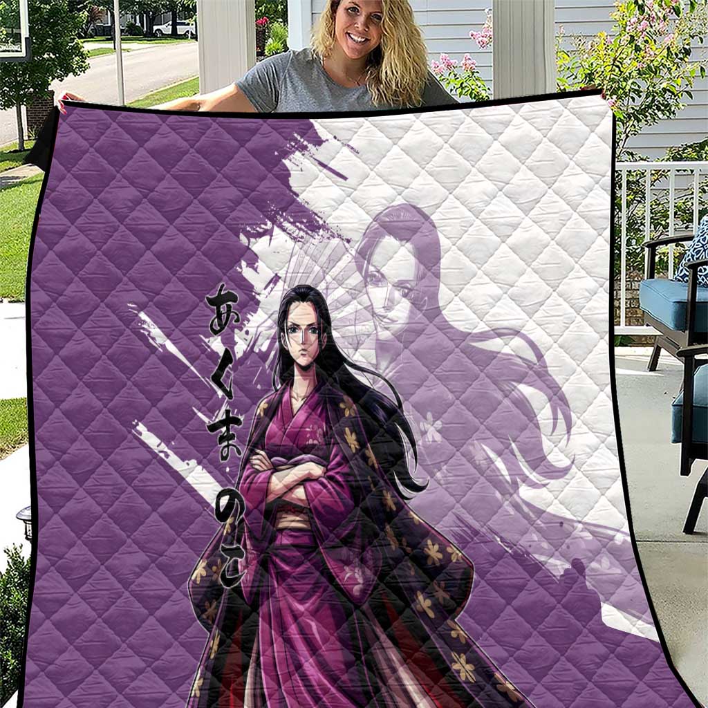 Nico Robin in Wano Kimono Elegance Quilt Demon Child in Regal Purple - One Piece Wano Style