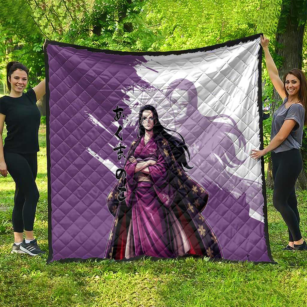 Nico Robin in Wano Kimono Elegance Quilt Demon Child in Regal Purple - One Piece Wano Style