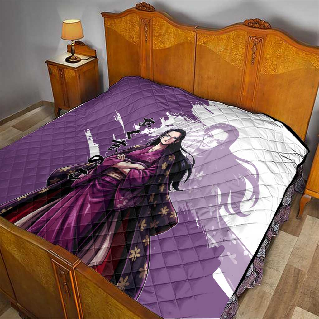 Nico Robin in Wano Kimono Elegance Quilt Demon Child in Regal Purple - One Piece Wano Style
