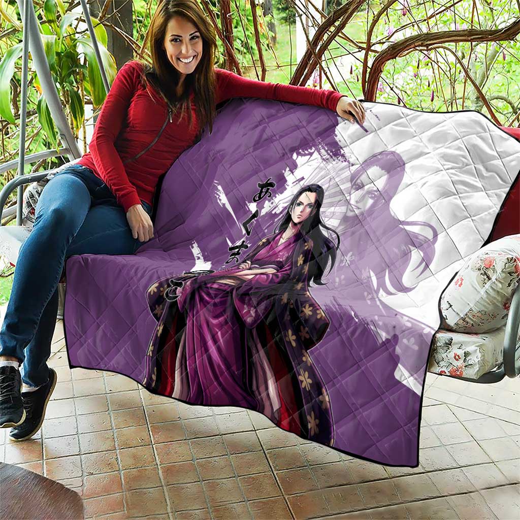 Nico Robin in Wano Kimono Elegance Quilt Demon Child in Regal Purple - One Piece Wano Style