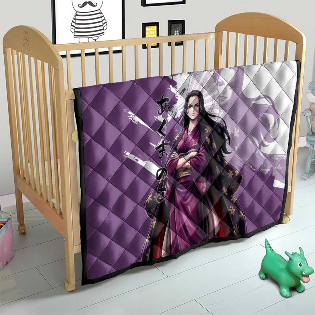 Nico Robin in Wano Kimono Elegance Quilt Demon Child in Regal Purple - One Piece Wano Style