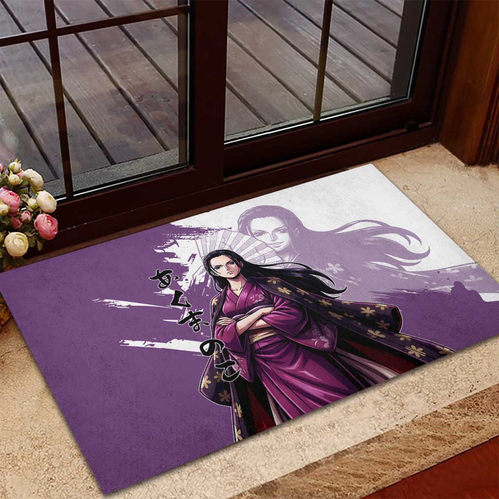 Nico Robin in Wano Kimono Elegance Rubber Doormat Demon Child in Regal Purple - One Piece Wano Style