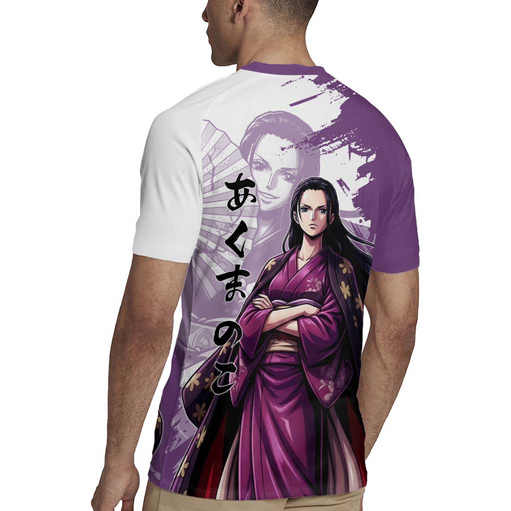 Nico Robin in Wano Kimono Elegance Rugby Jersey Demon Child in Regal Purple - One Piece Wano Style