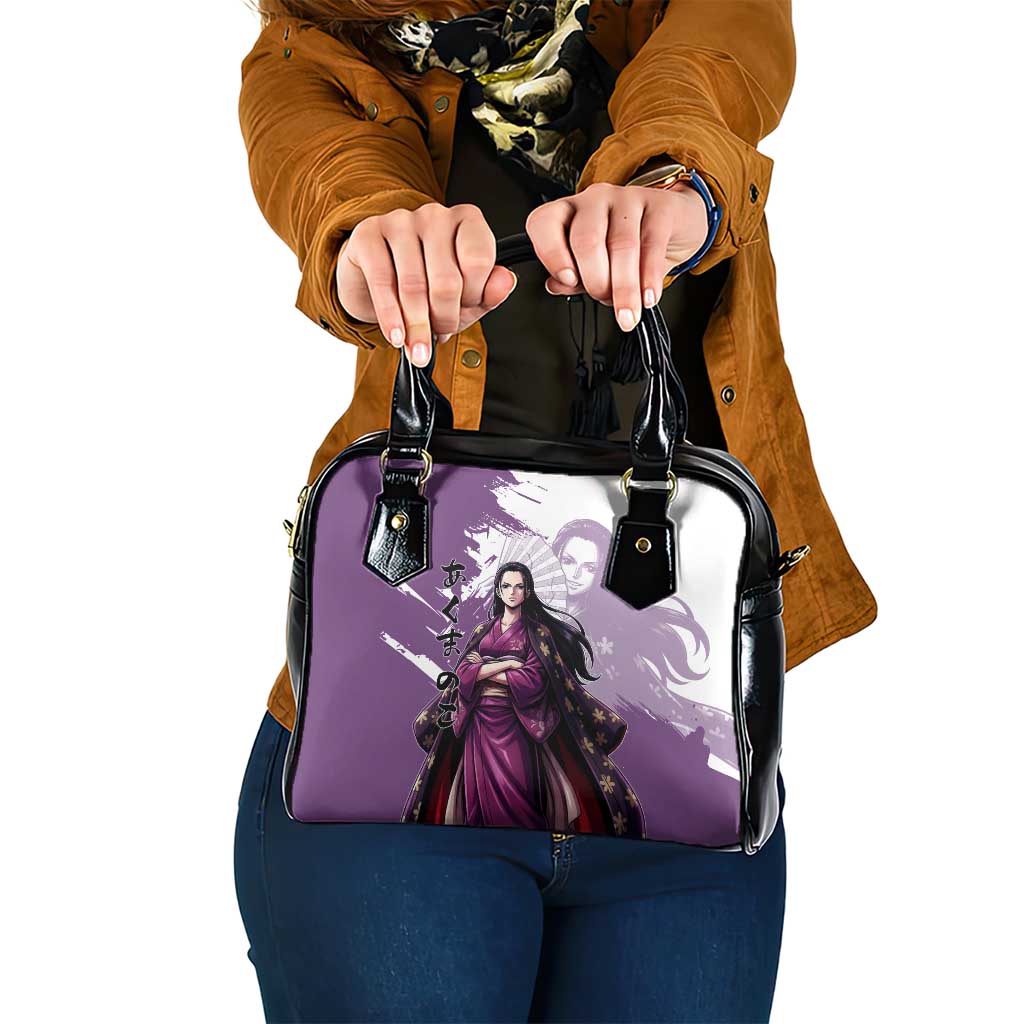 Nico Robin in Wano Kimono Elegance Shoulder Handbag Demon Child in Regal Purple - One Piece Wano Style