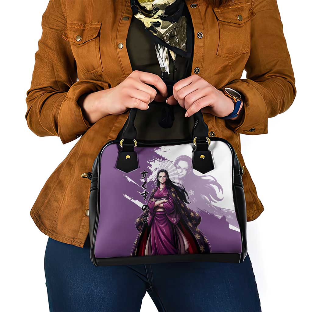 Nico Robin in Wano Kimono Elegance Shoulder Handbag Demon Child in Regal Purple - One Piece Wano Style