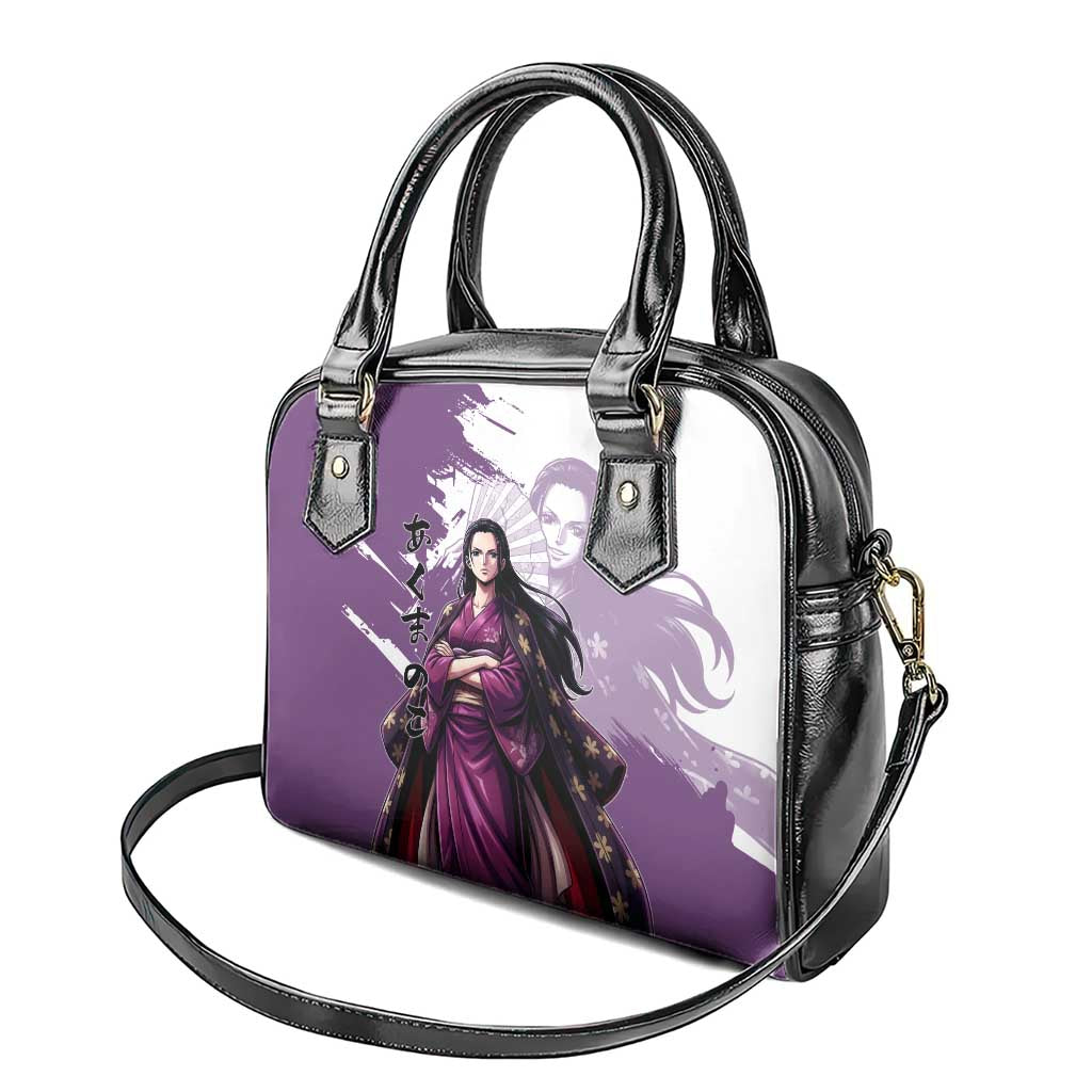 Nico Robin in Wano Kimono Elegance Shoulder Handbag Demon Child in Regal Purple - One Piece Wano Style