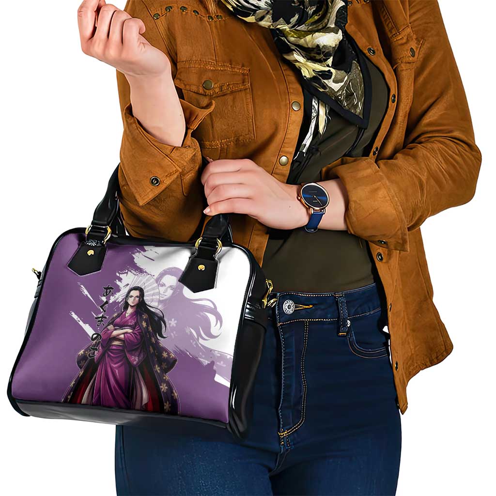 Nico Robin in Wano Kimono Elegance Shoulder Handbag Demon Child in Regal Purple - One Piece Wano Style