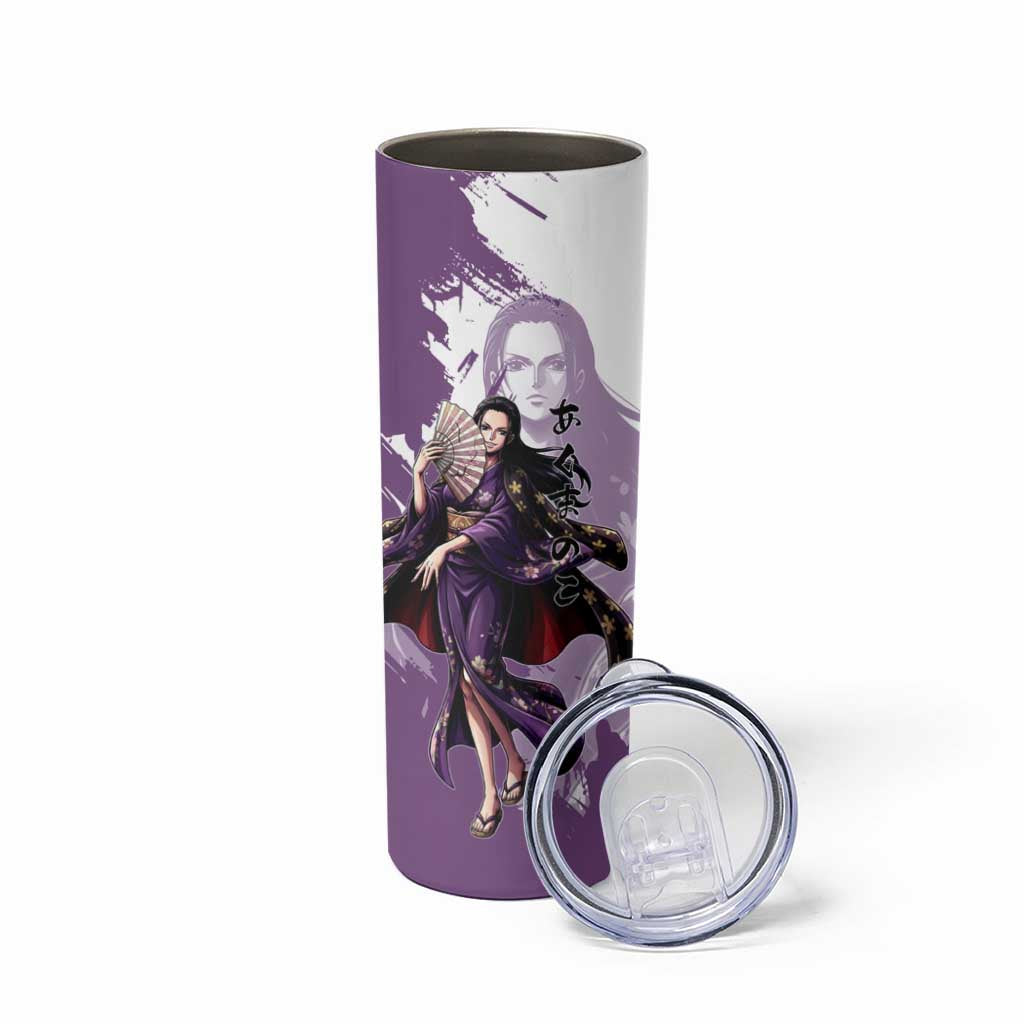 Nico Robin in Wano Kimono Elegance Skinny Tumbler Demon Child in Regal Purple - One Piece Wano Style