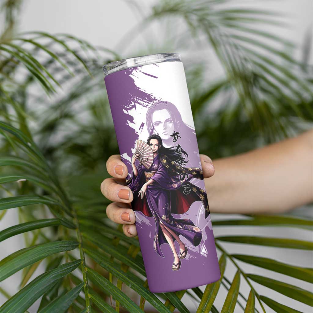 Nico Robin in Wano Kimono Elegance Skinny Tumbler Demon Child in Regal Purple - One Piece Wano Style