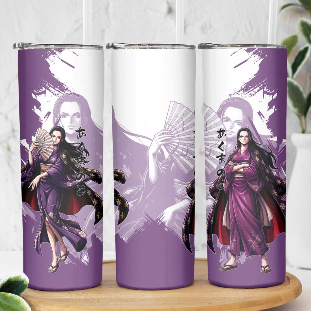 Nico Robin in Wano Kimono Elegance Skinny Tumbler Demon Child in Regal Purple - One Piece Wano Style