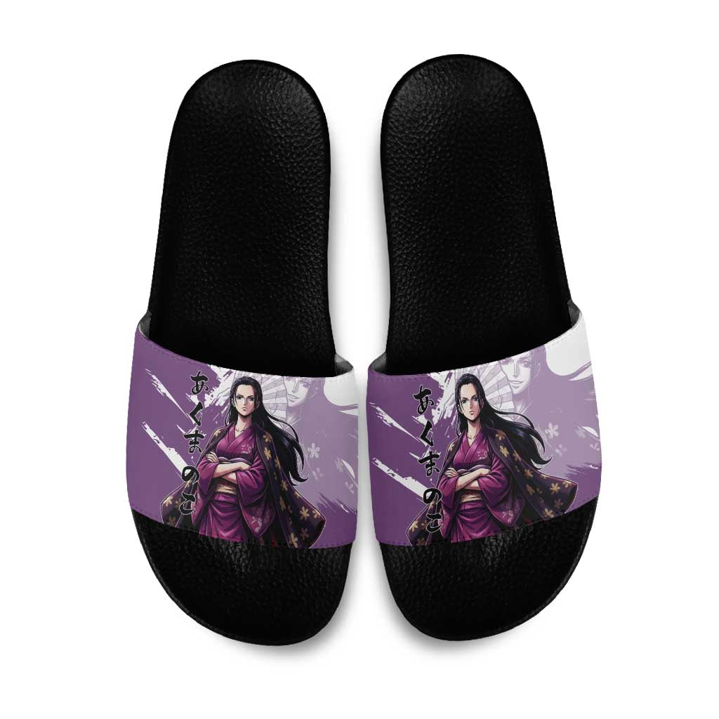Nico Robin in Wano Kimono Elegance Slide Sandals Demon Child in Regal Purple - One Piece Wano Style